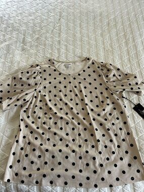 Jules & Leopold Short Sleeve Knit Polka Dot Top